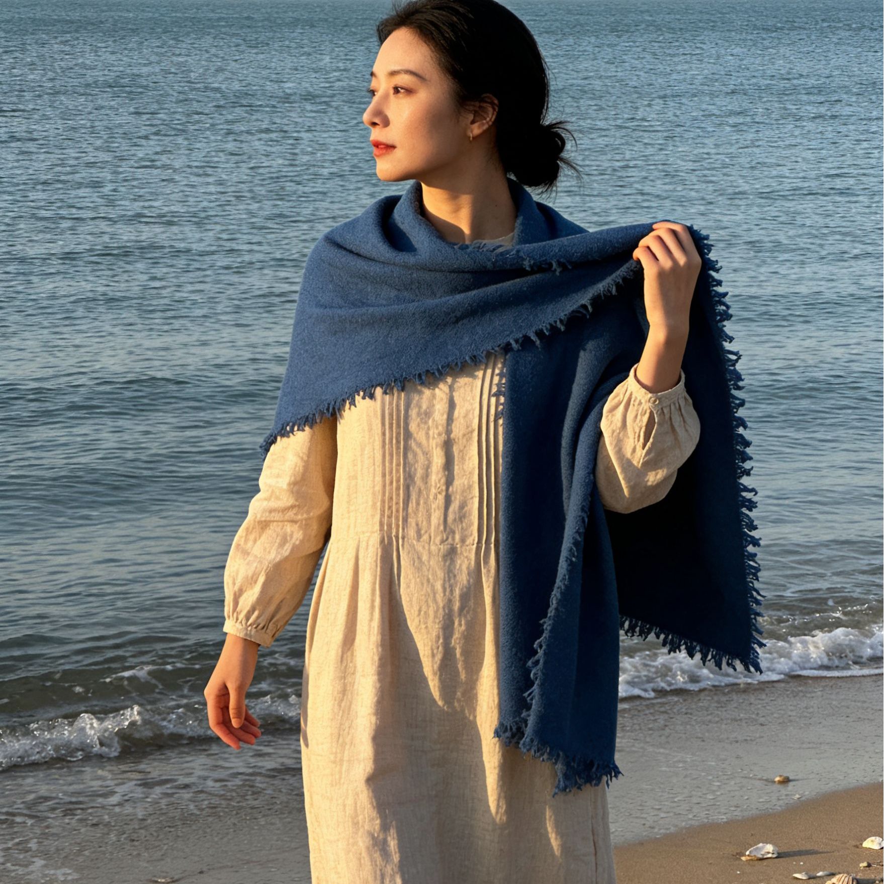 【美颂系列】羊毛围巾披肩纯色四季可用中厚款保暖冬季80*210