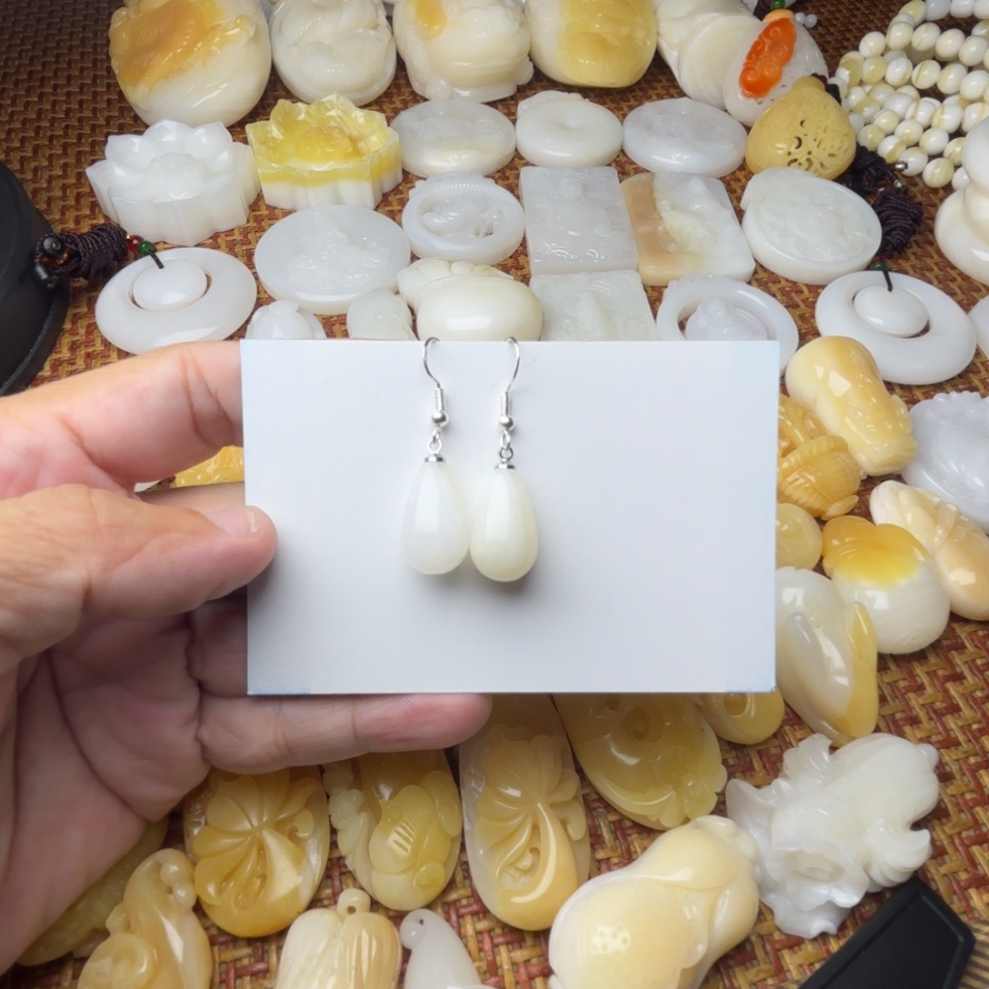 非金属贝壳全品耳环玉化