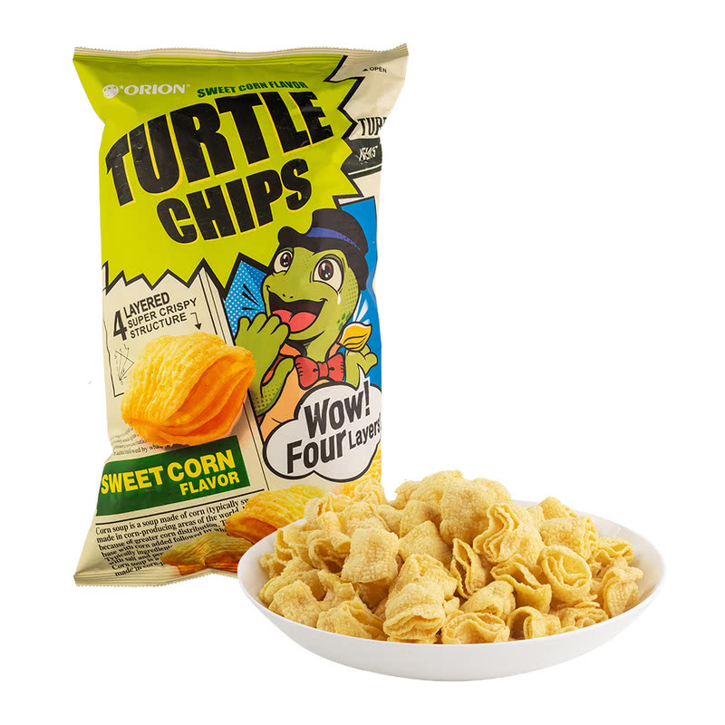 好丽友 韩国进口龟壳形甜玉米味脆片(膨化食 品) 481g解馋零食