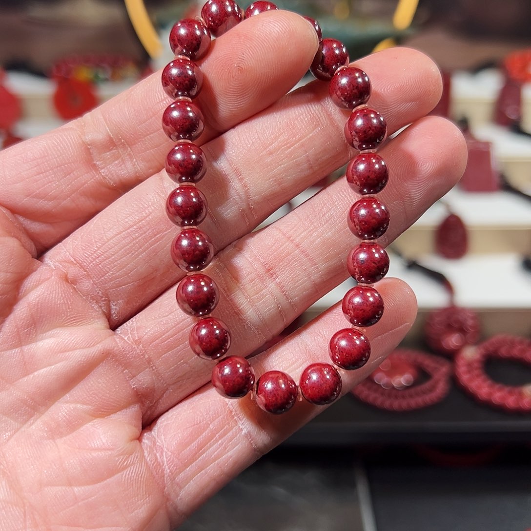 天然辰砂原矿8mm手串