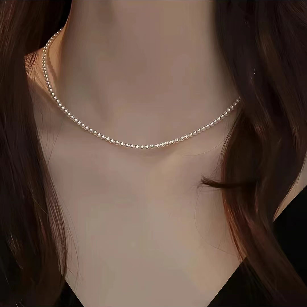 【精致百搭的小情人】3-4mm近圆淡水小米珠项链微瑕简约时尚气质