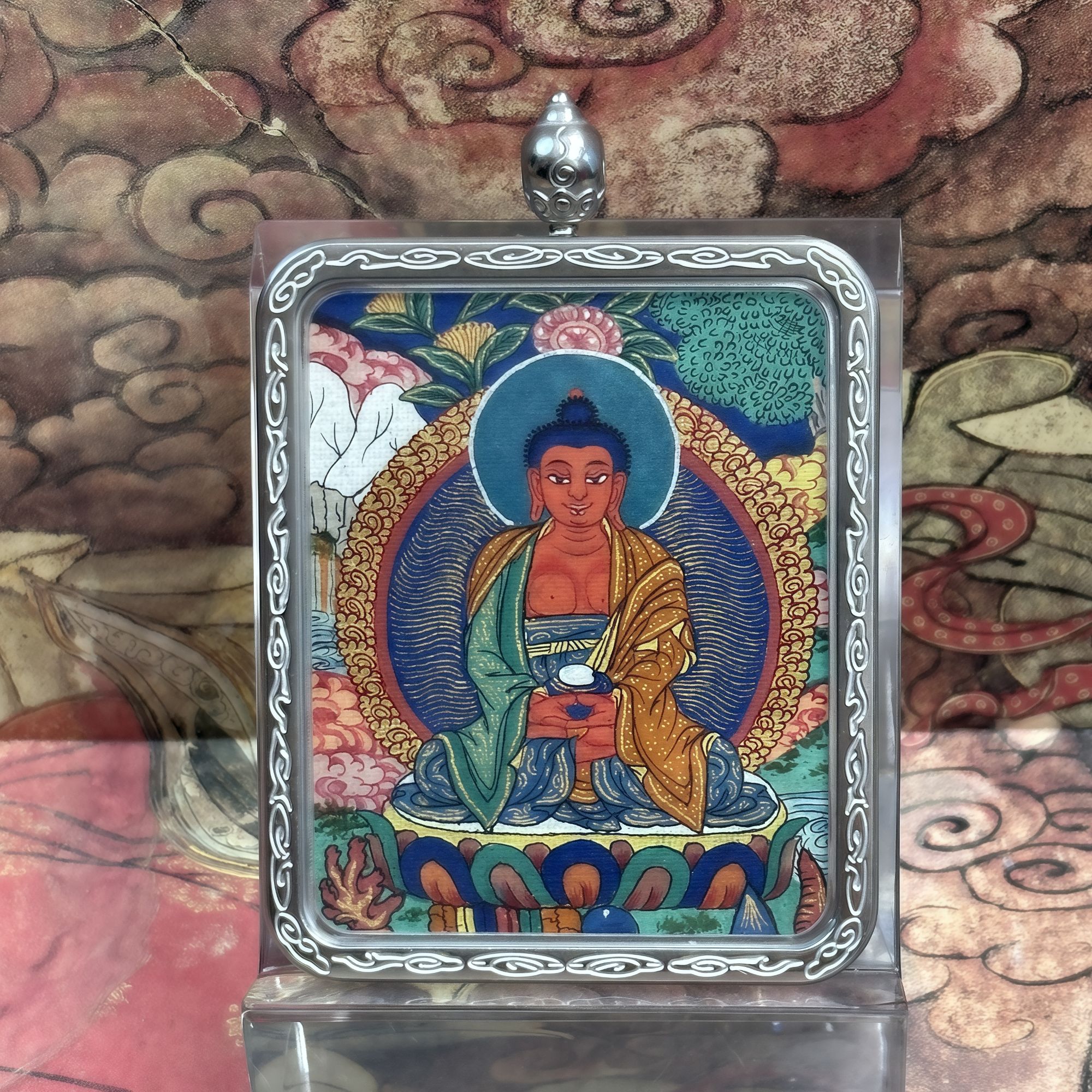 唐卡吊坠真品西藏纯手工【阿弥】矿物颜料青海热贡画风正品保真