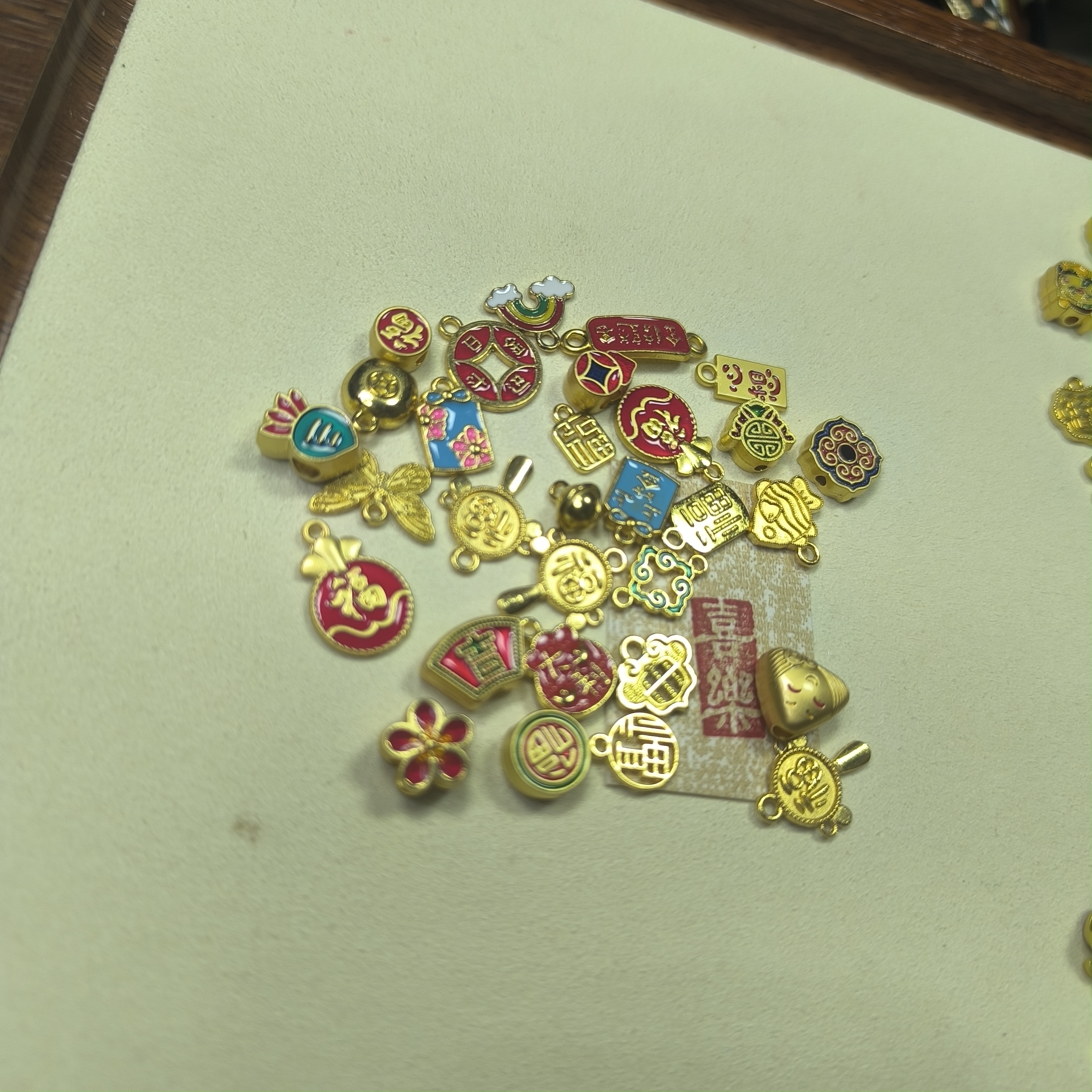 随机一包福利30个吊坠隔珠DIY转运珠福袋古法金饰品配件