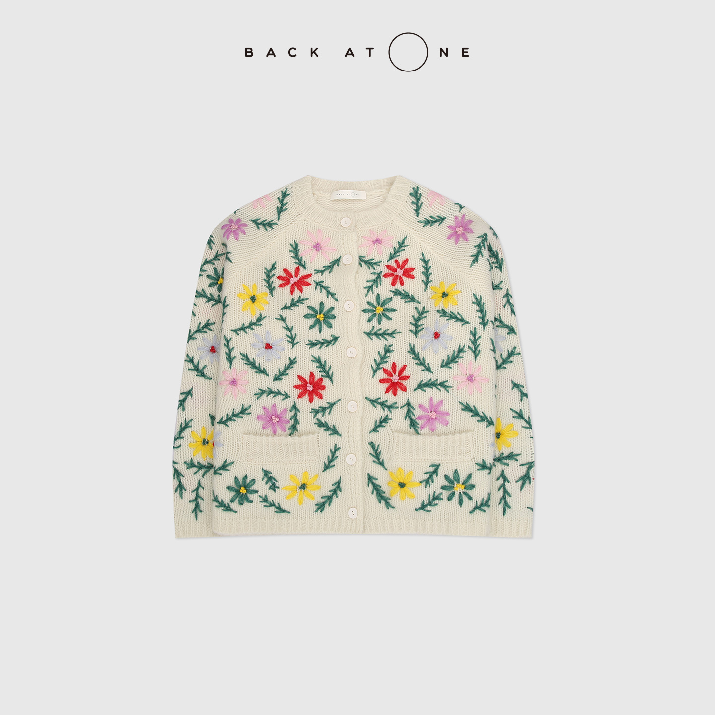 BACKATONE“绽放系列-伊甸园” 手工满绣羊绒针织衫 BFF-1AS306B-K