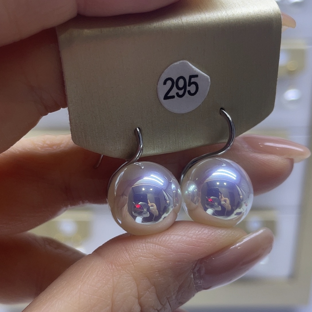 银S925镶嵌耳饰淡水珍珠