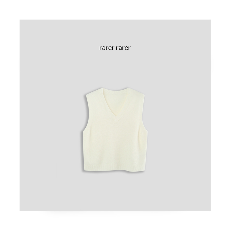 【rarer rarer】25早春花纱V领针织背心马甲 2501015