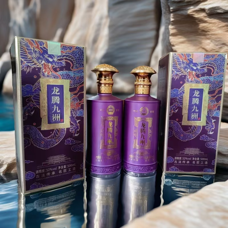 龙华迎【龙腾九州】纯粮浓香型白酒500mlx2瓶高端礼盒装52度500