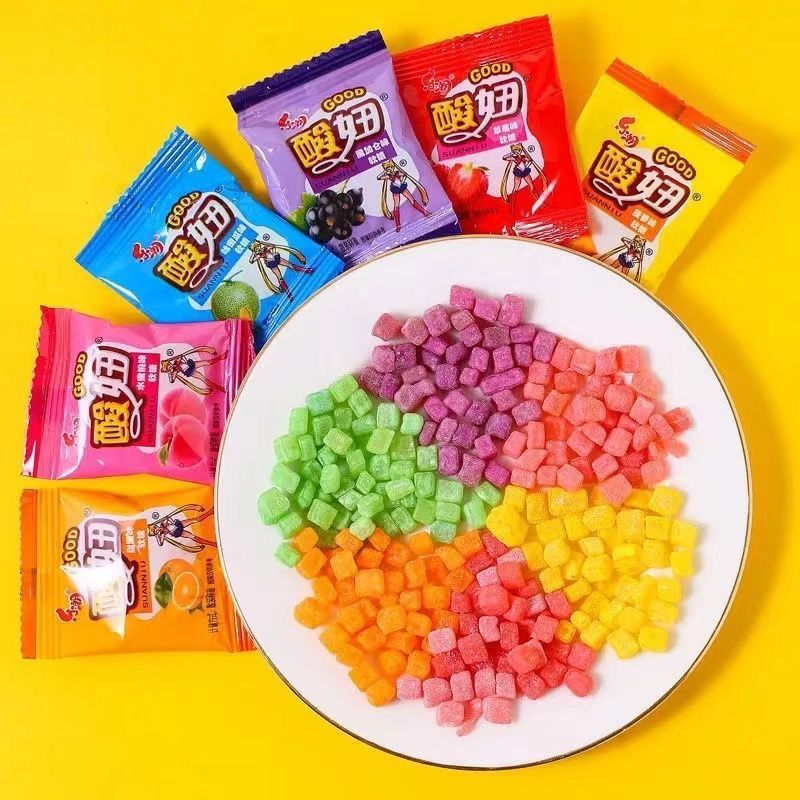乐潮软糖8090水果糖混合怀旧零食橡皮糖童年糖果休闲经典酸妞软糖