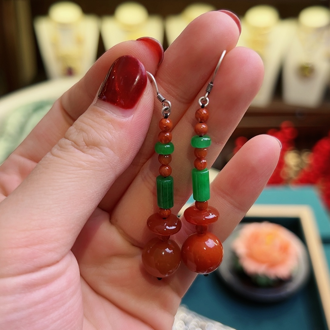 玛瑙/玉髓手链未镶嵌耳环