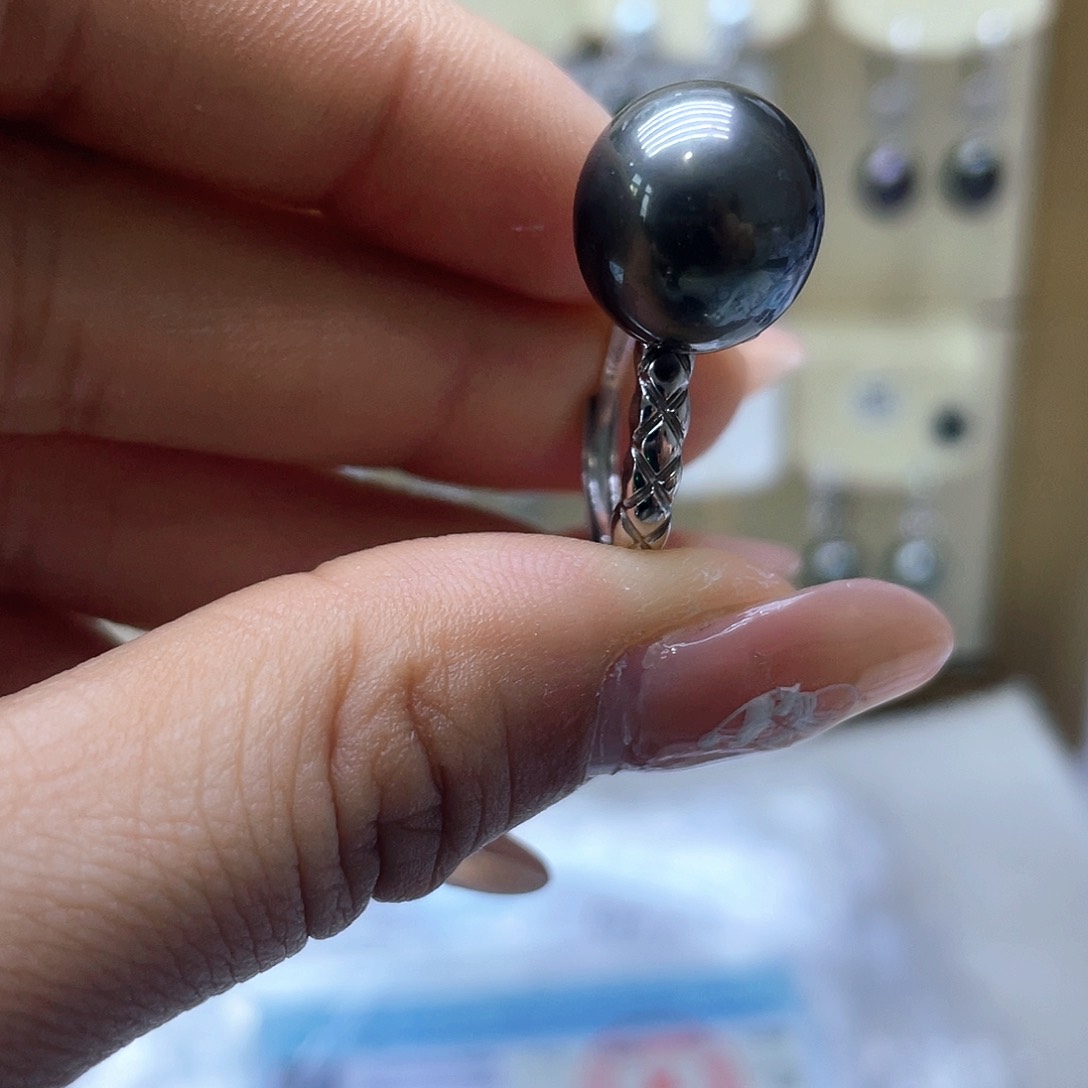 海水珍珠戒指银S925镶嵌