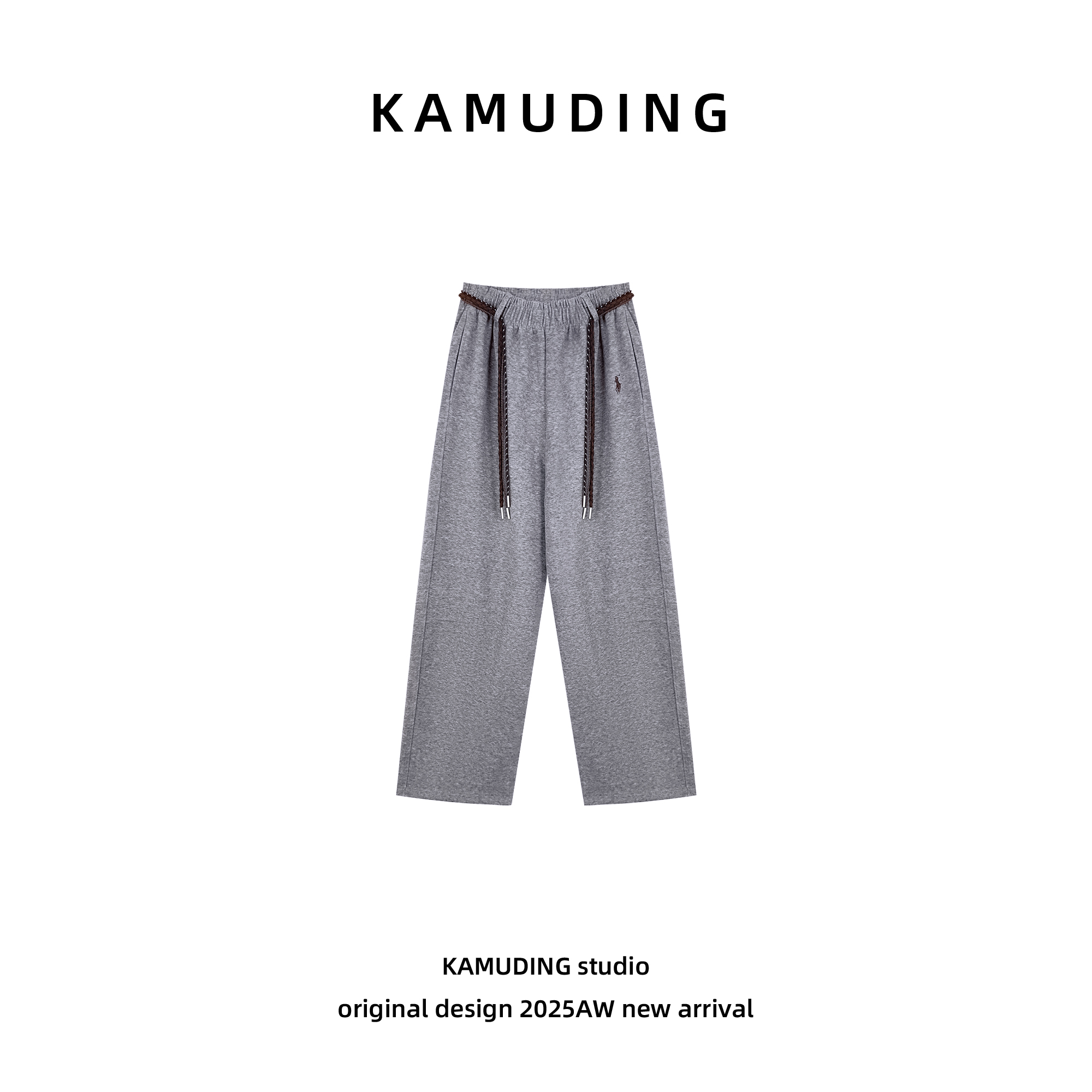 KAMUDING2025新款C44抽绳设计感小众百搭阔腿裤25351