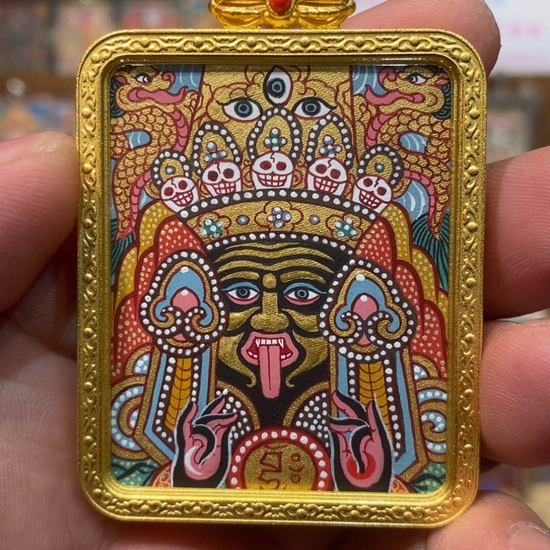 吊坠热贡纯手绘唐卡扎基