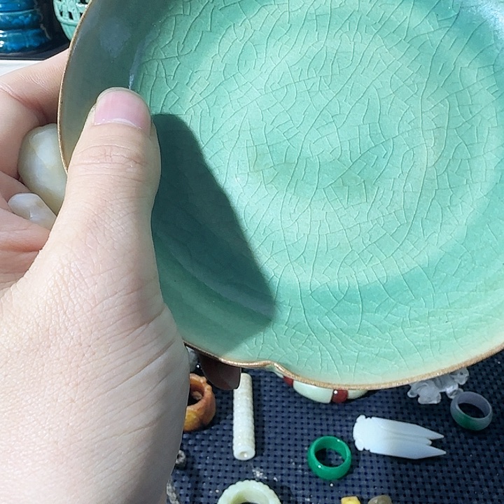 瓷片福*瓷器白梨摆件创意设计666