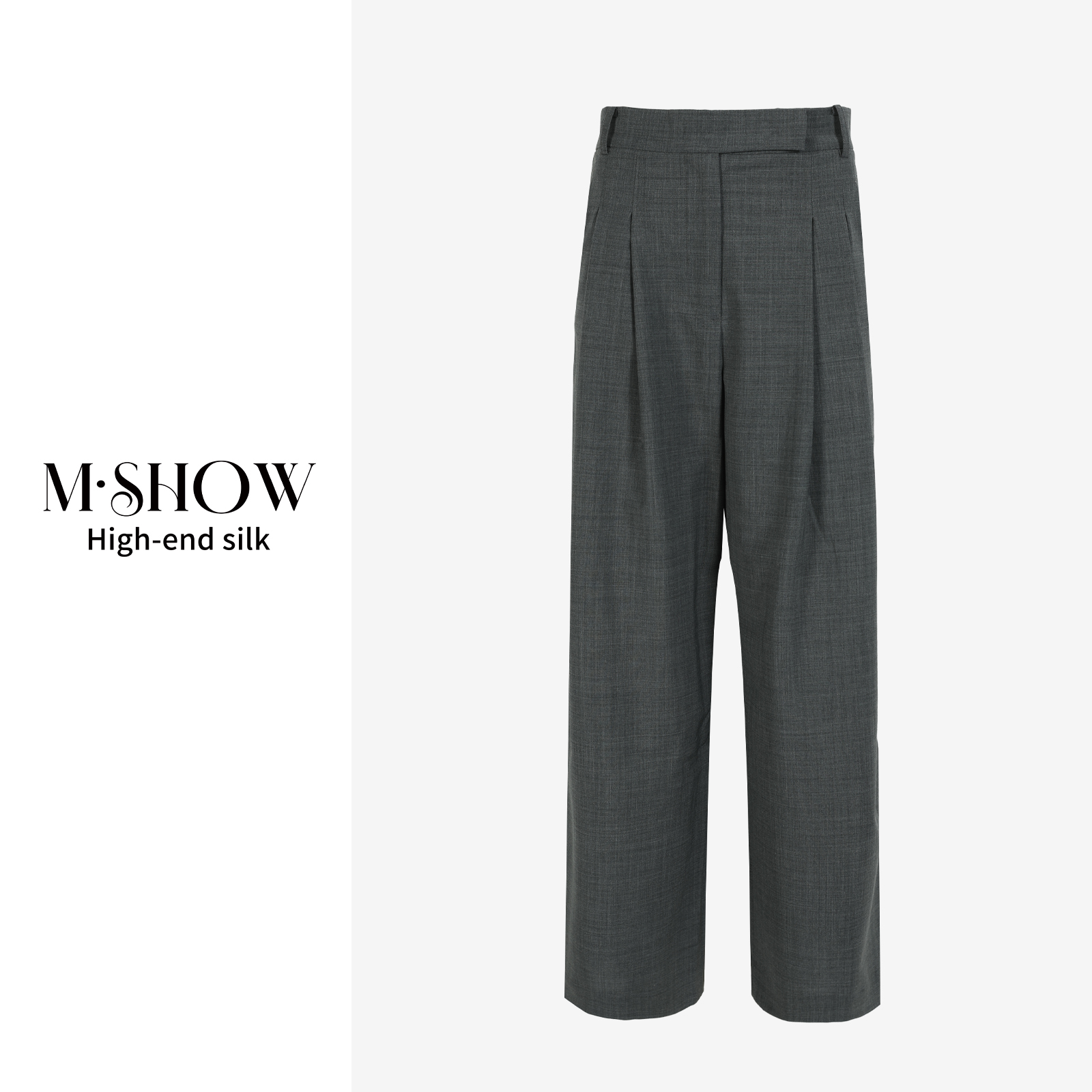 【精纺羊毛】老钱风专柜百搭宽松时尚女士显瘦羊毛阔腿裤8706K