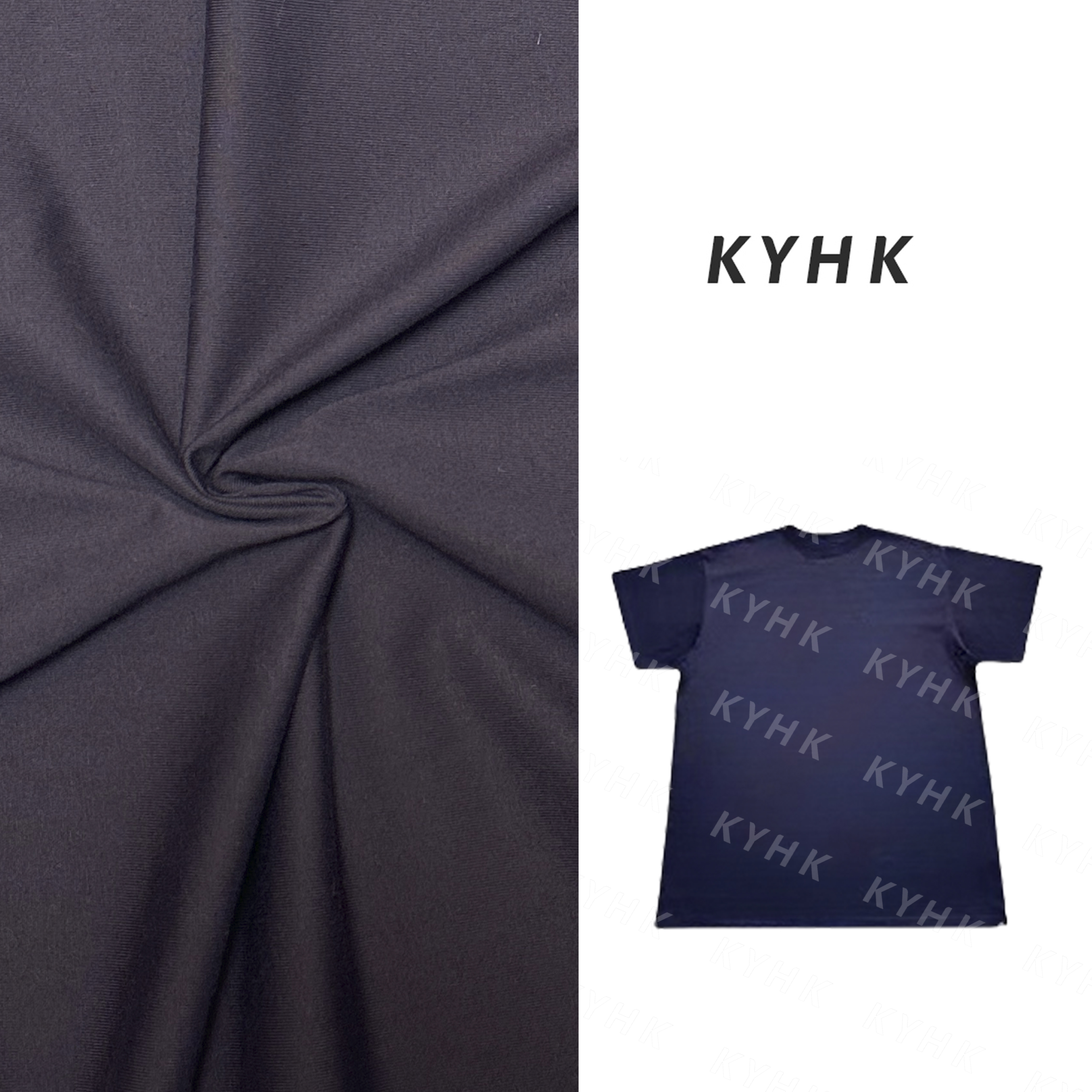 KYHK休闲纯色圆领百搭短袖重磅T裙女240812