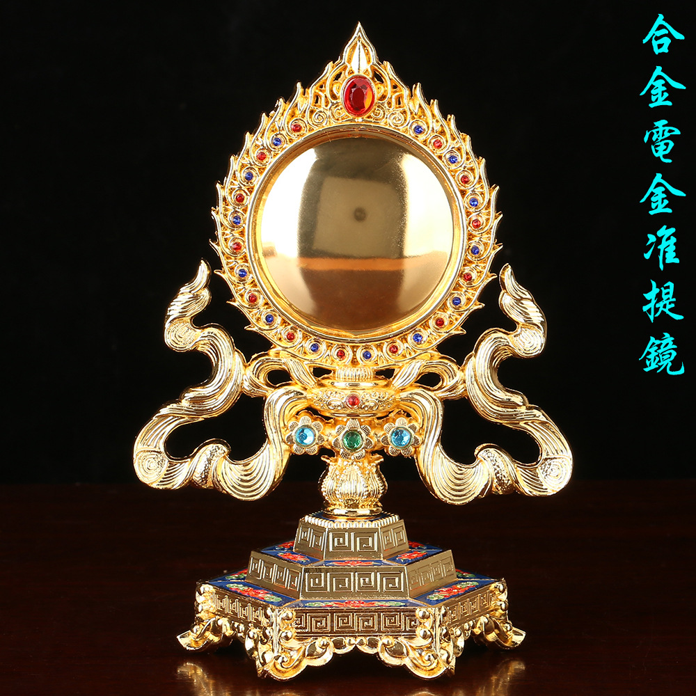 圆通工艺佛具用品 厂家直供 家居用品 合金准提镜 准提佛母摆件