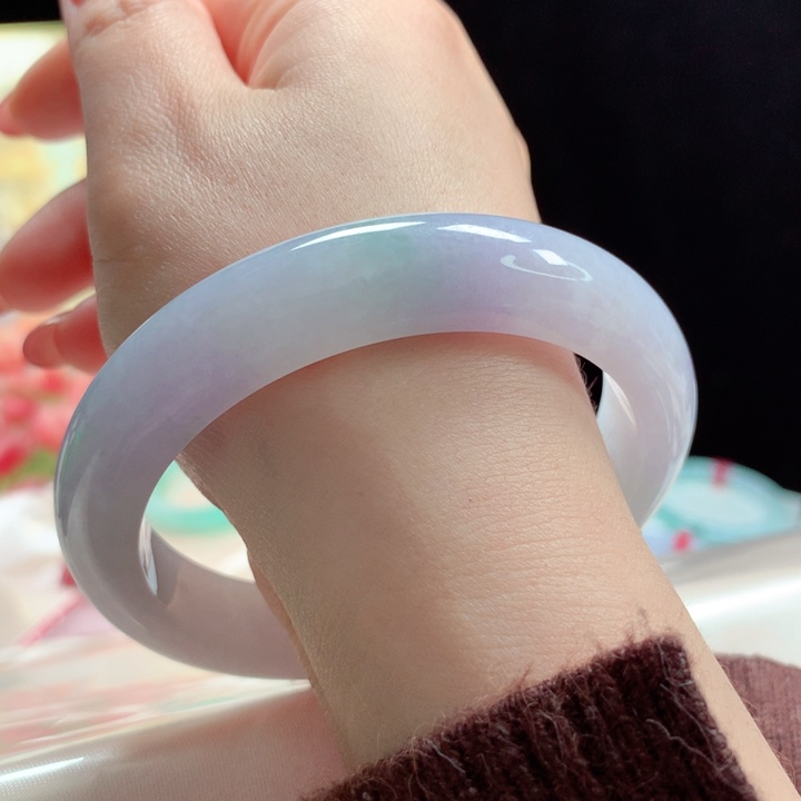 翡翠手镯未镶嵌冰紫57