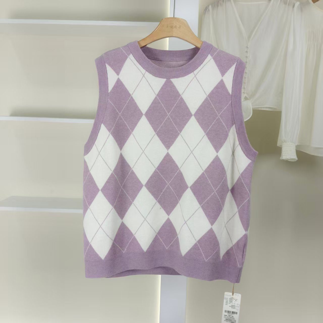 麦迪尚品 一路童行【S/M】30918245撞色马甲针织衫春秋女专柜正品