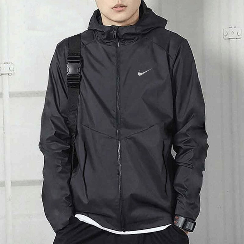 Nike耐克流光风外套男2025春季新款黑色反光跑步夹克运动休闲上衣