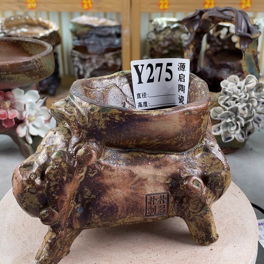 紫砂花盆景德镇陶瓷花盆275