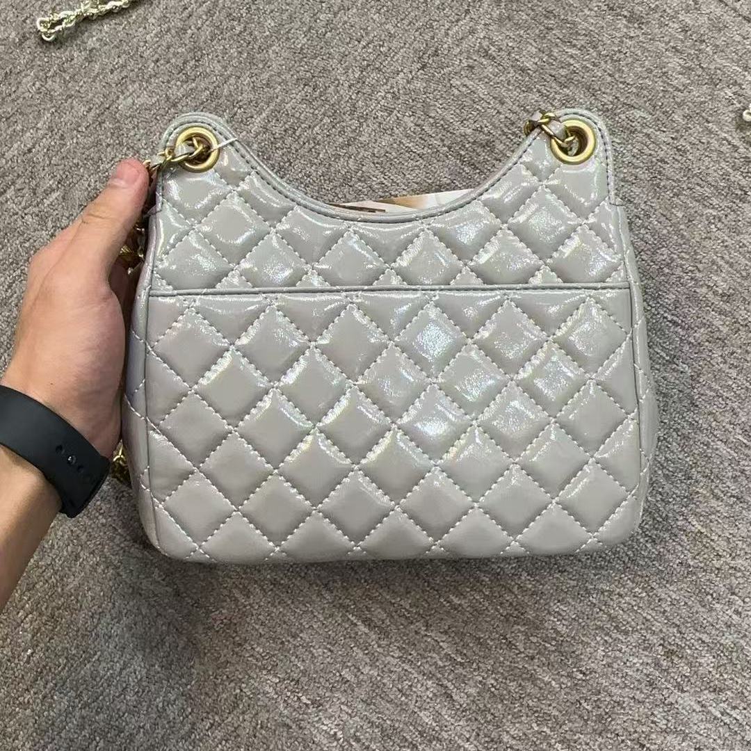 2025新款真皮女包猫耳朵灰色H6012/22cm