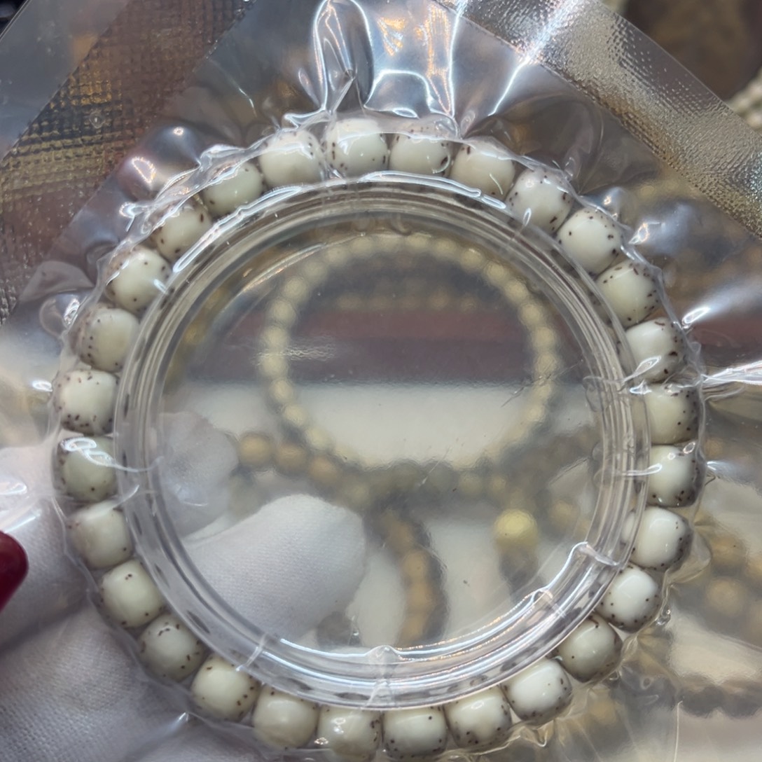 星月菩提手串原生态石玉料大留白卡8