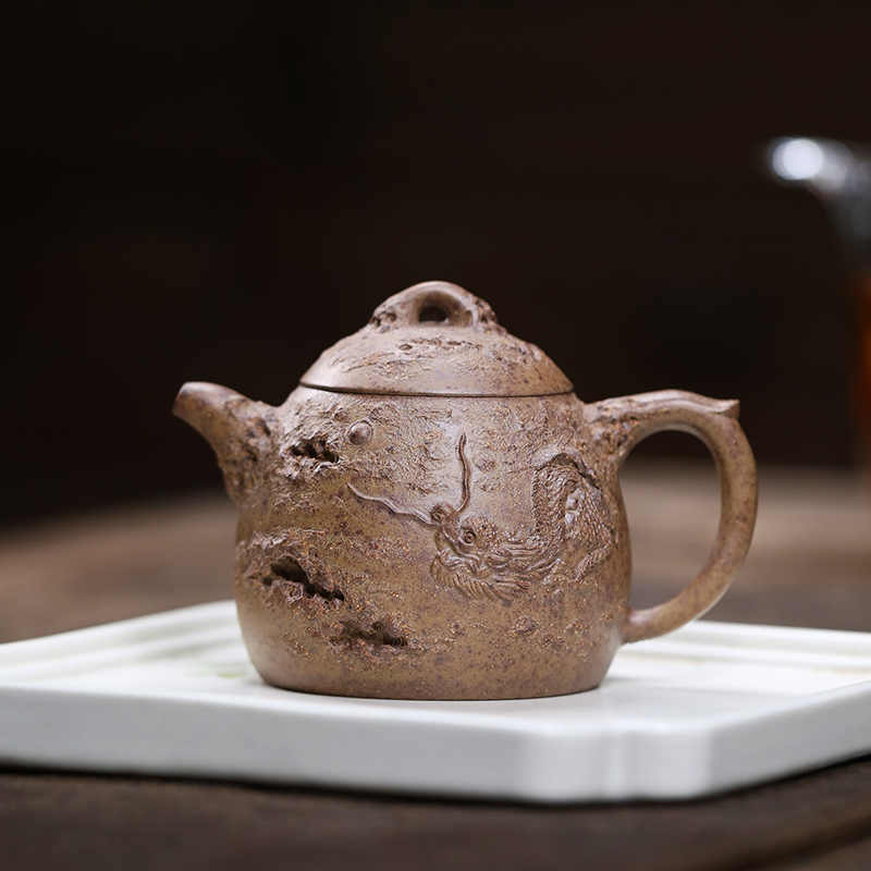 【央广非遗】大吉羊柴烧 宜兴紫砂壶茶壶 原矿本山绿泥游龙秦权150m