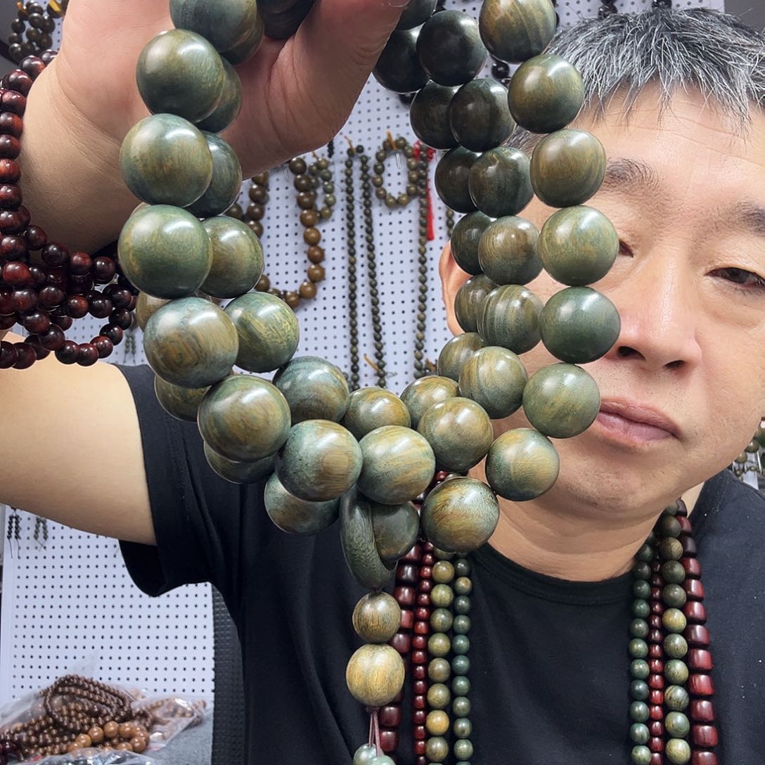 扇子 绿檀2.0餑挂54粒