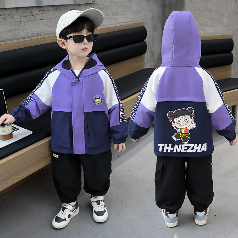 儿童服装冲锋衣2025新款中小童秋季外套防风透气小孩百搭秋装连帽