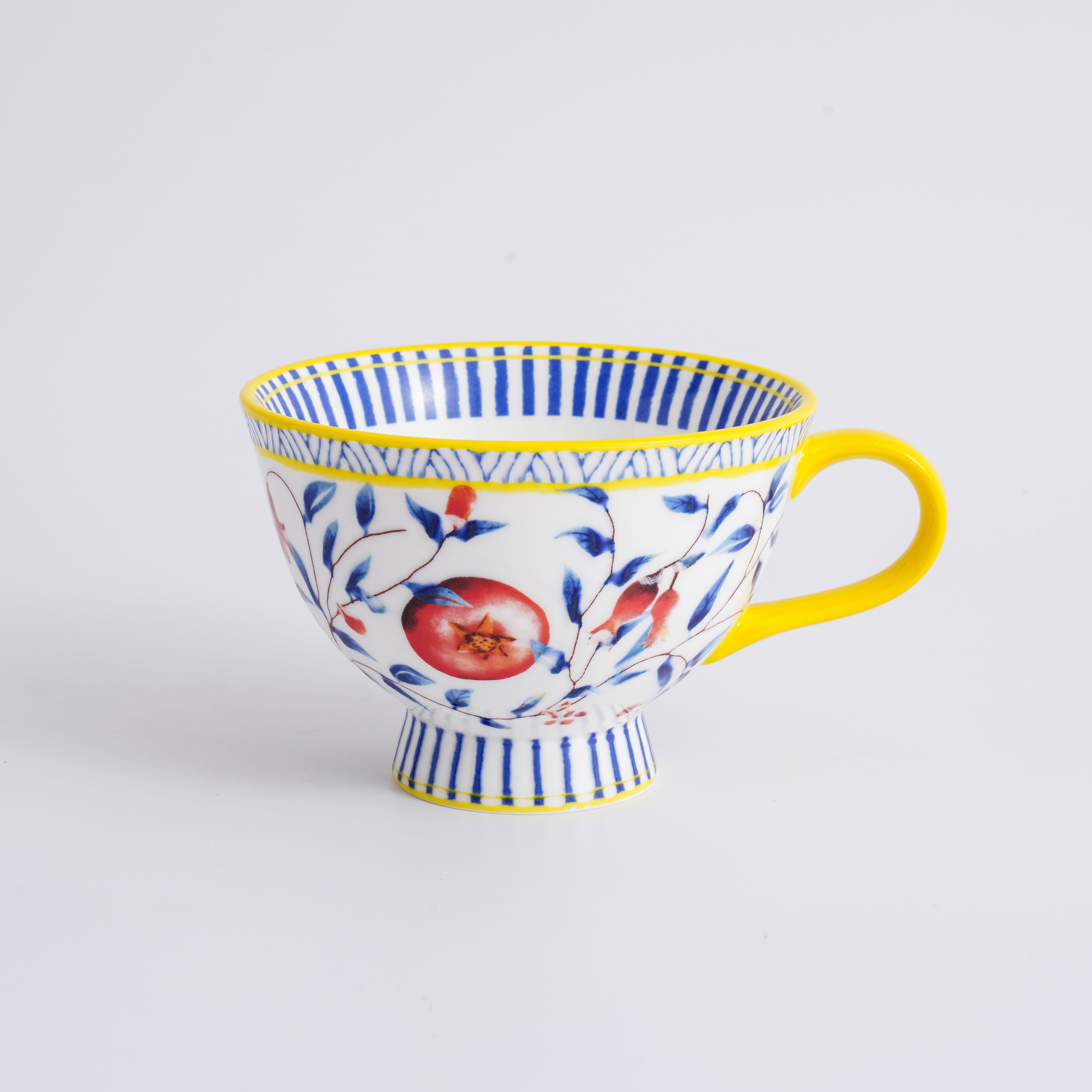 【一杯美好】吉祥石榴450ml带把早餐杯陶瓷杯