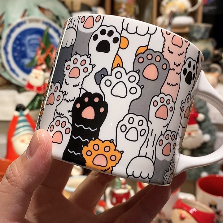 搪瓷猫爪咖啡杯马克杯
