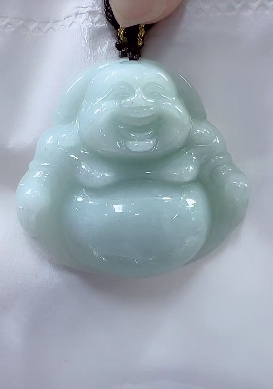 天然翡翠A货佛公（多样性发货发一件）宽38-43高36-38厚11-12送绳