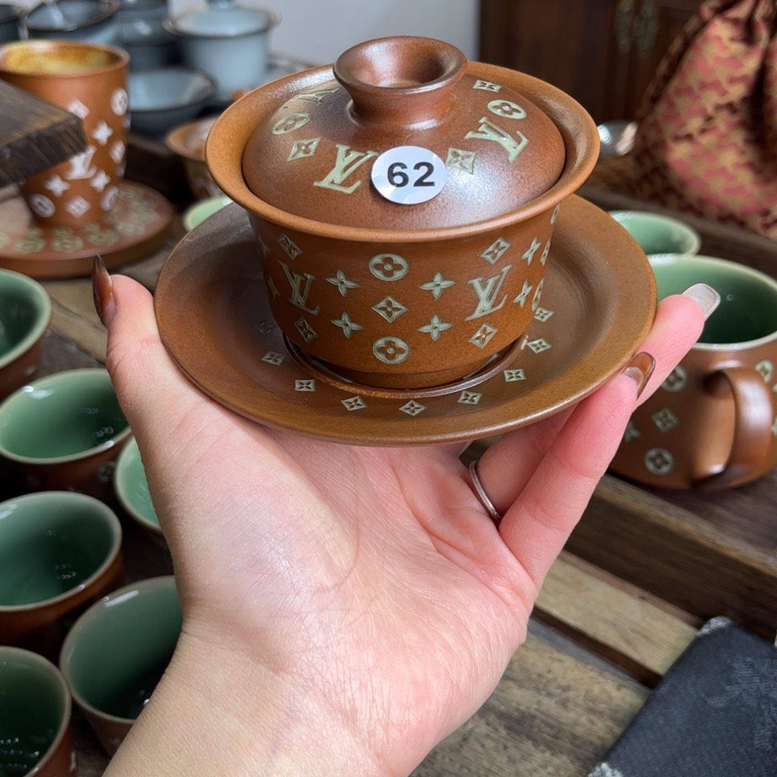 如****草木灰老花托盘填釉