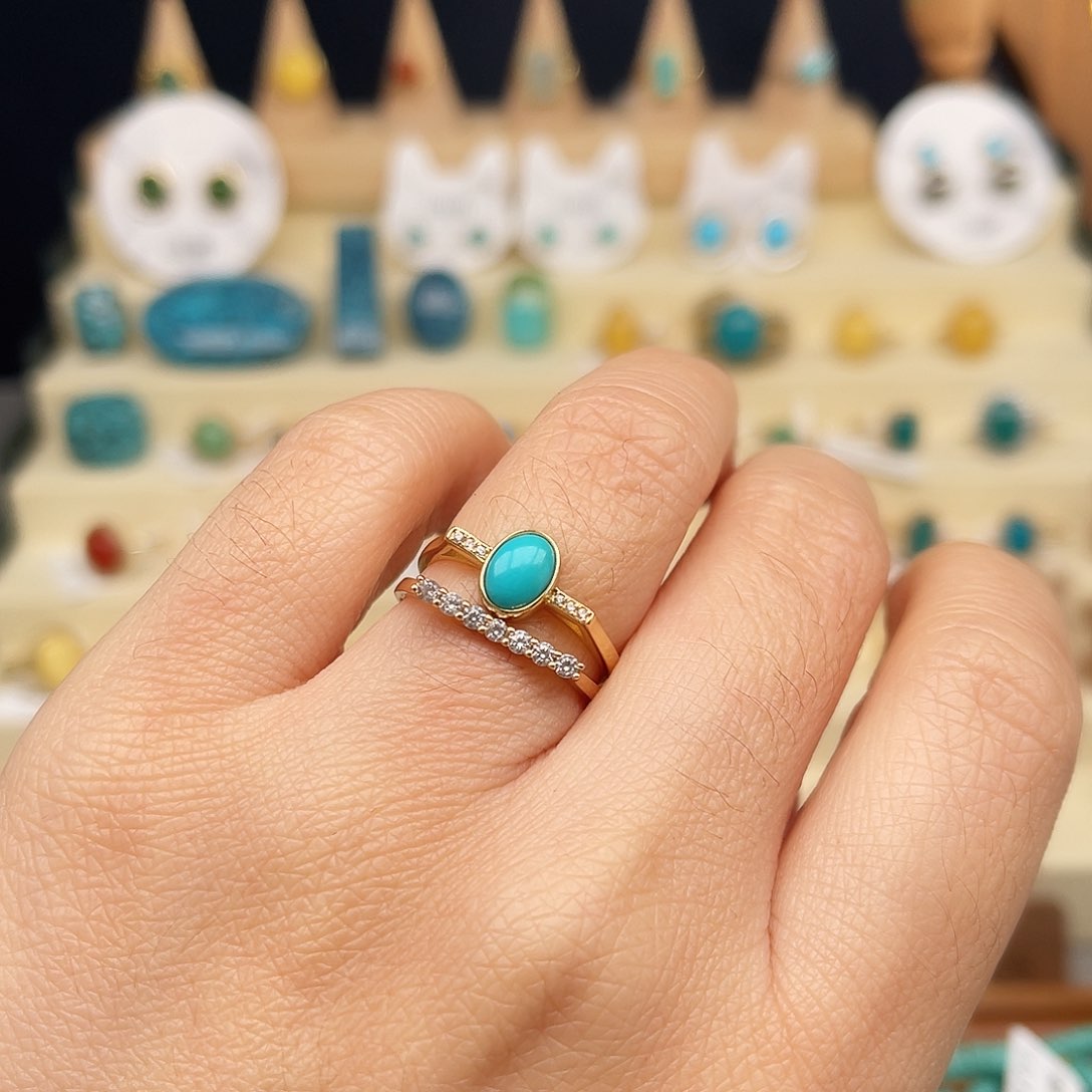 绿松石戒指合金女戒