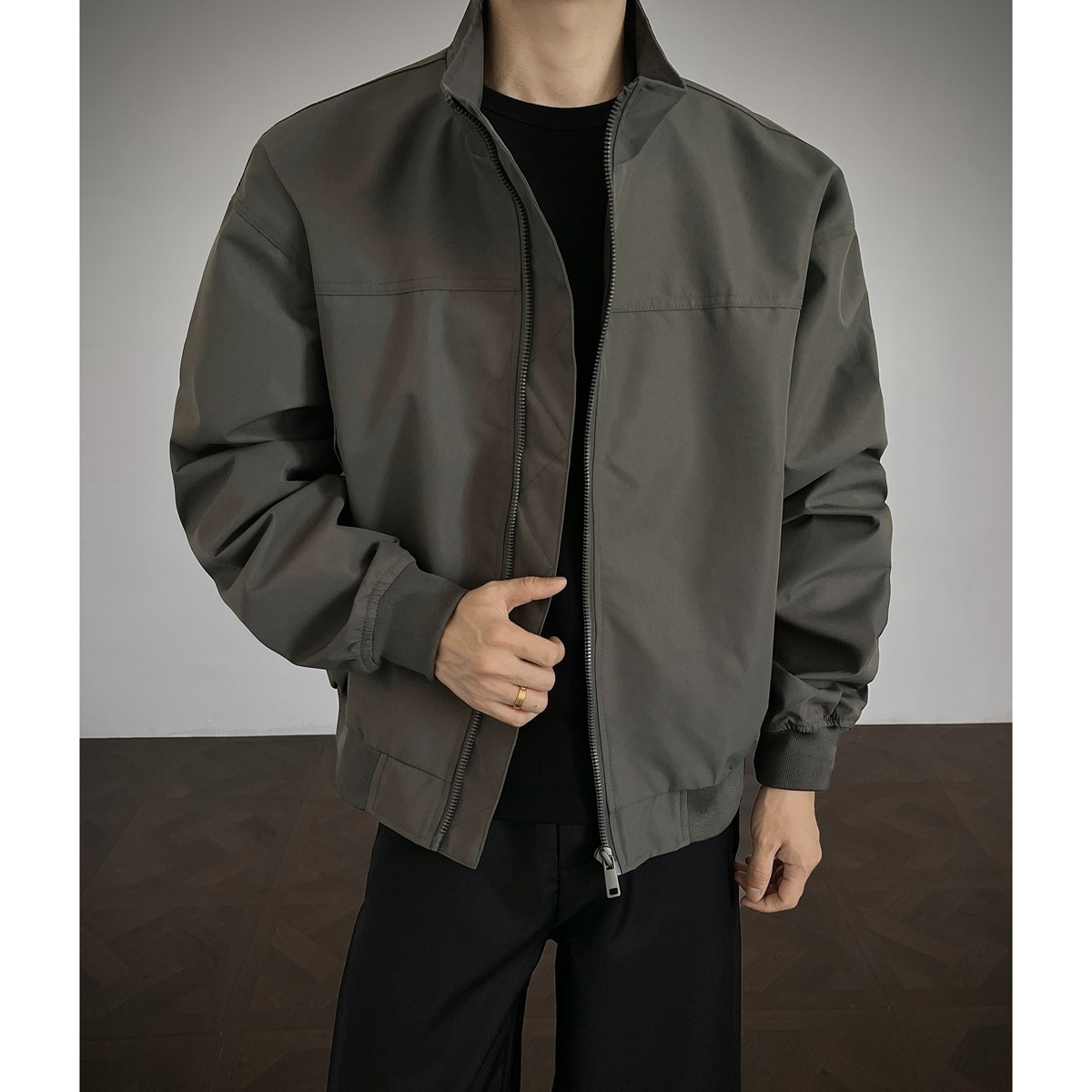 黑色ma1飞行夹克衫男款春秋季短款外套高级感廓形美式翻领棒球服