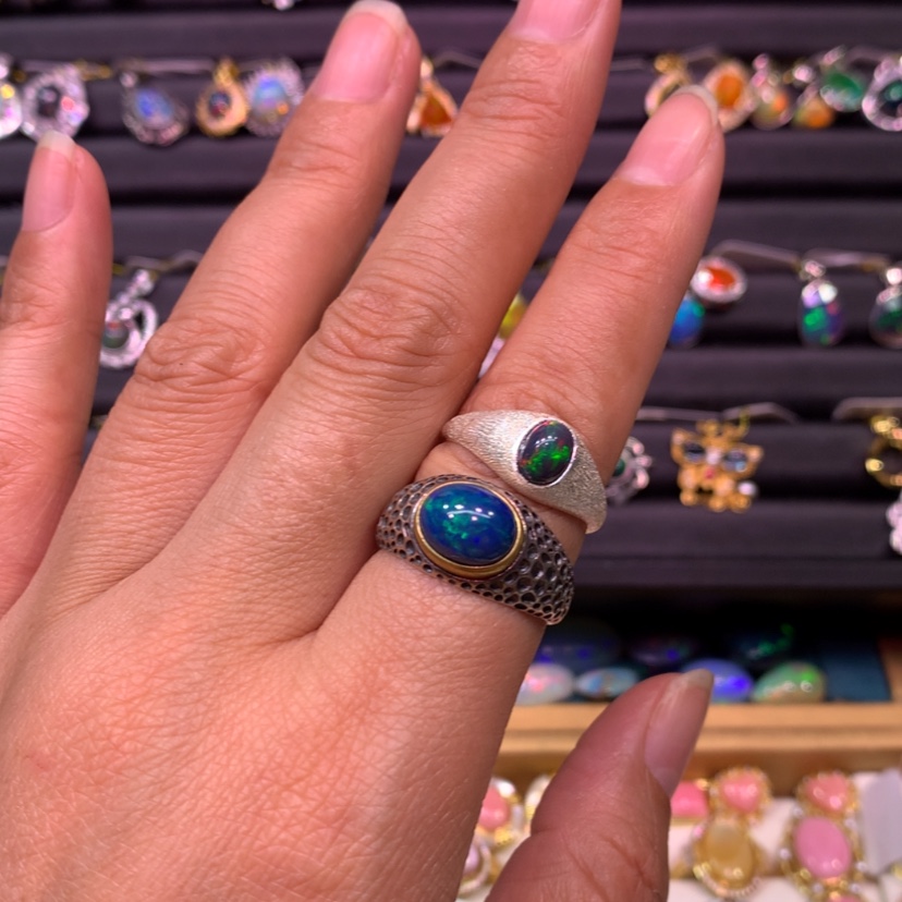 【闪购商品】欧泊戒指款式银S925镶嵌第***鹉