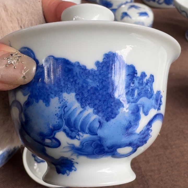 景德镇陶瓷手绘盖碗