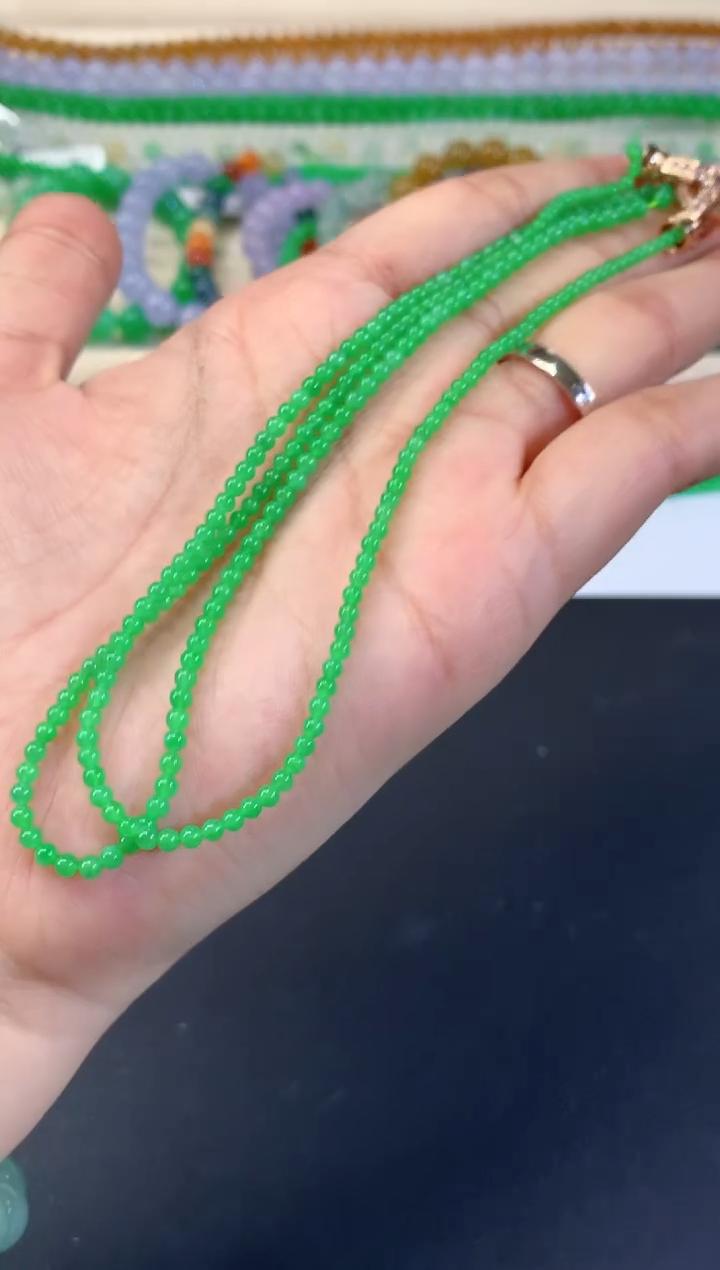 【绿长串】翡翠项链未镶嵌（多样性发其一）CH11