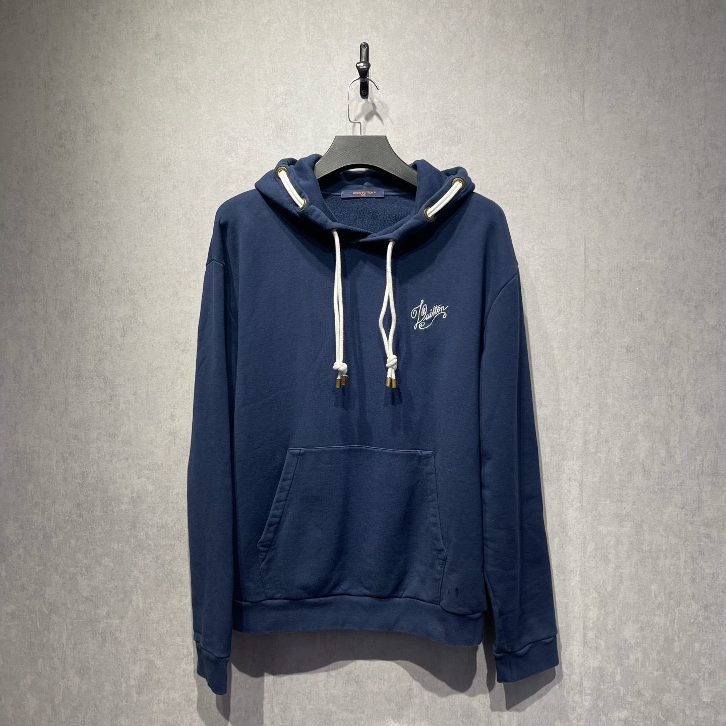 99新 LouisVuitton/路易威登 logo刺绣抽绳连帽卫衣/XL码