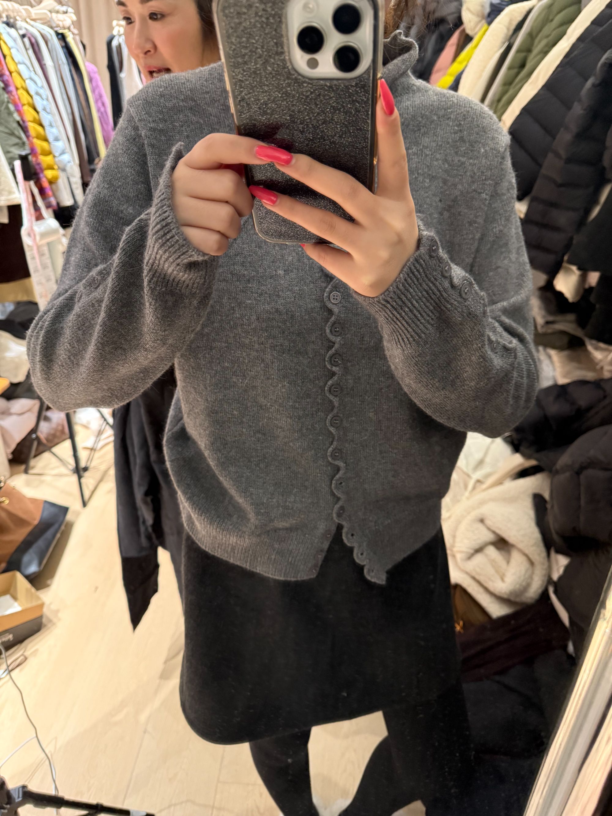 YUANJIE欧韩时尚百搭设计师秋冬多扣韩版打底上衣