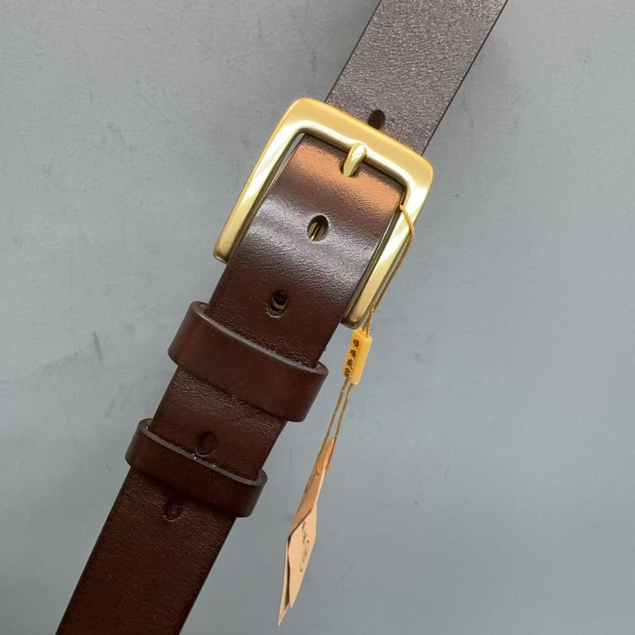 成人皮带腰带光面时尚休闲风铜扣牛皮腰带05