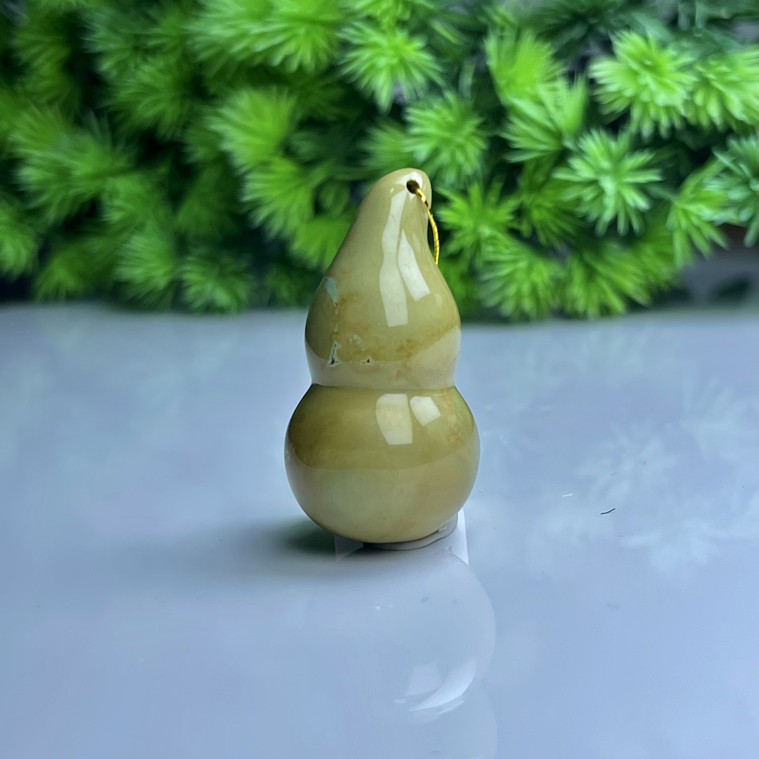 天然原矿绿松石高瓷葫芦吊坠福禄双全