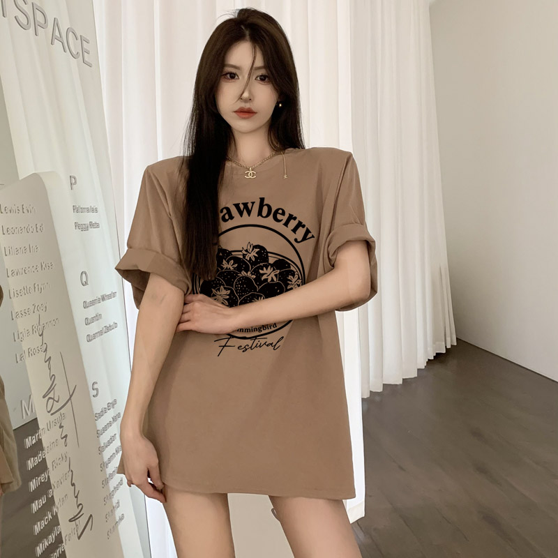 港风ins水果t网红显瘦短袖纯棉潮牌百搭t恤上衣洋气女装出游服装