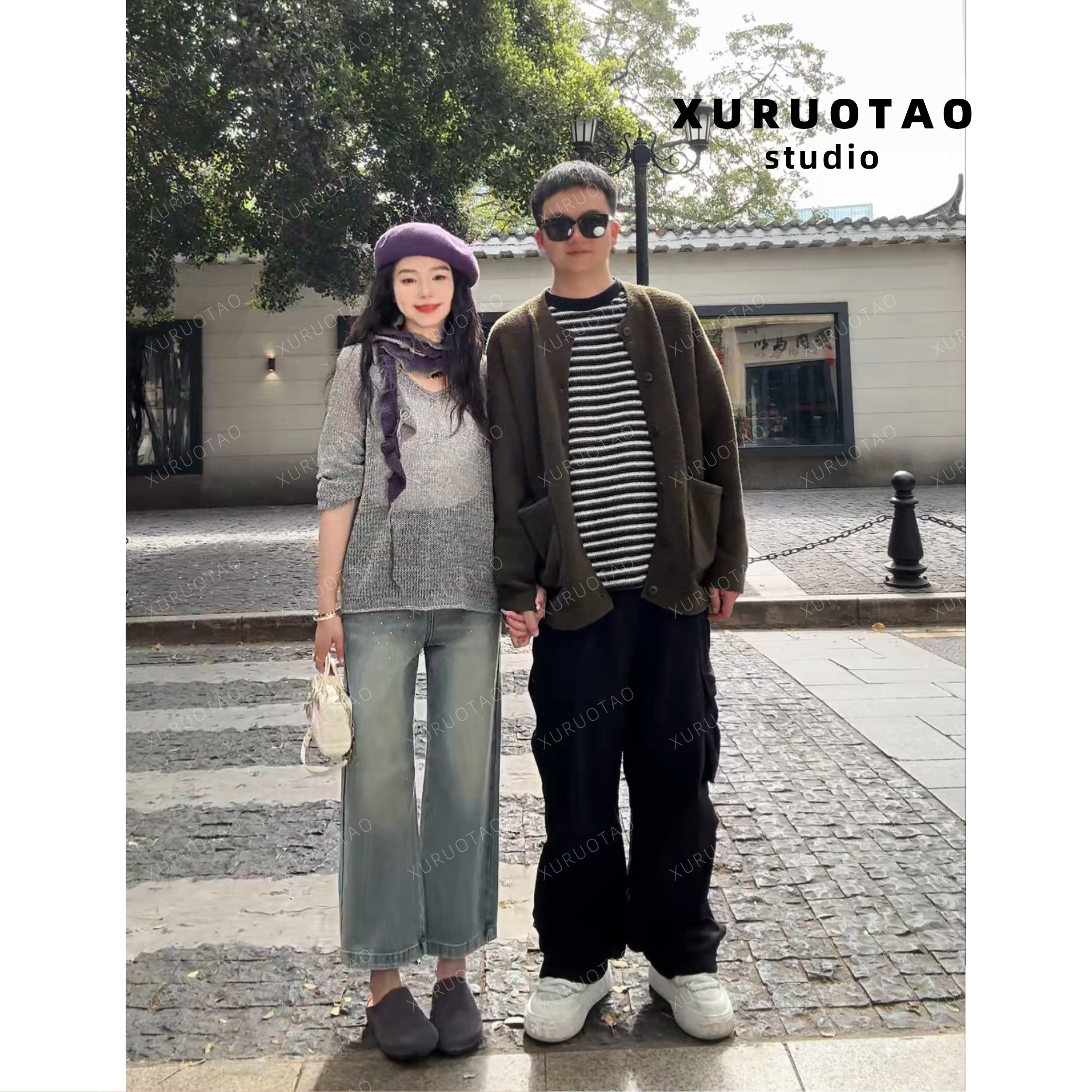XURUOTAO 【新品剧透】点击预约新款 灰色罩衫➕蓝色带钻牛仔裤