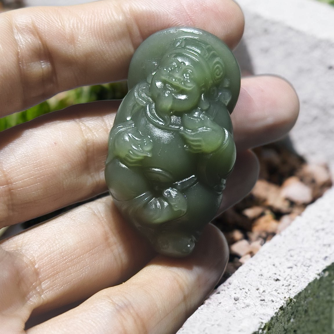 精美雕刻财神玉佩男女均可佩戴