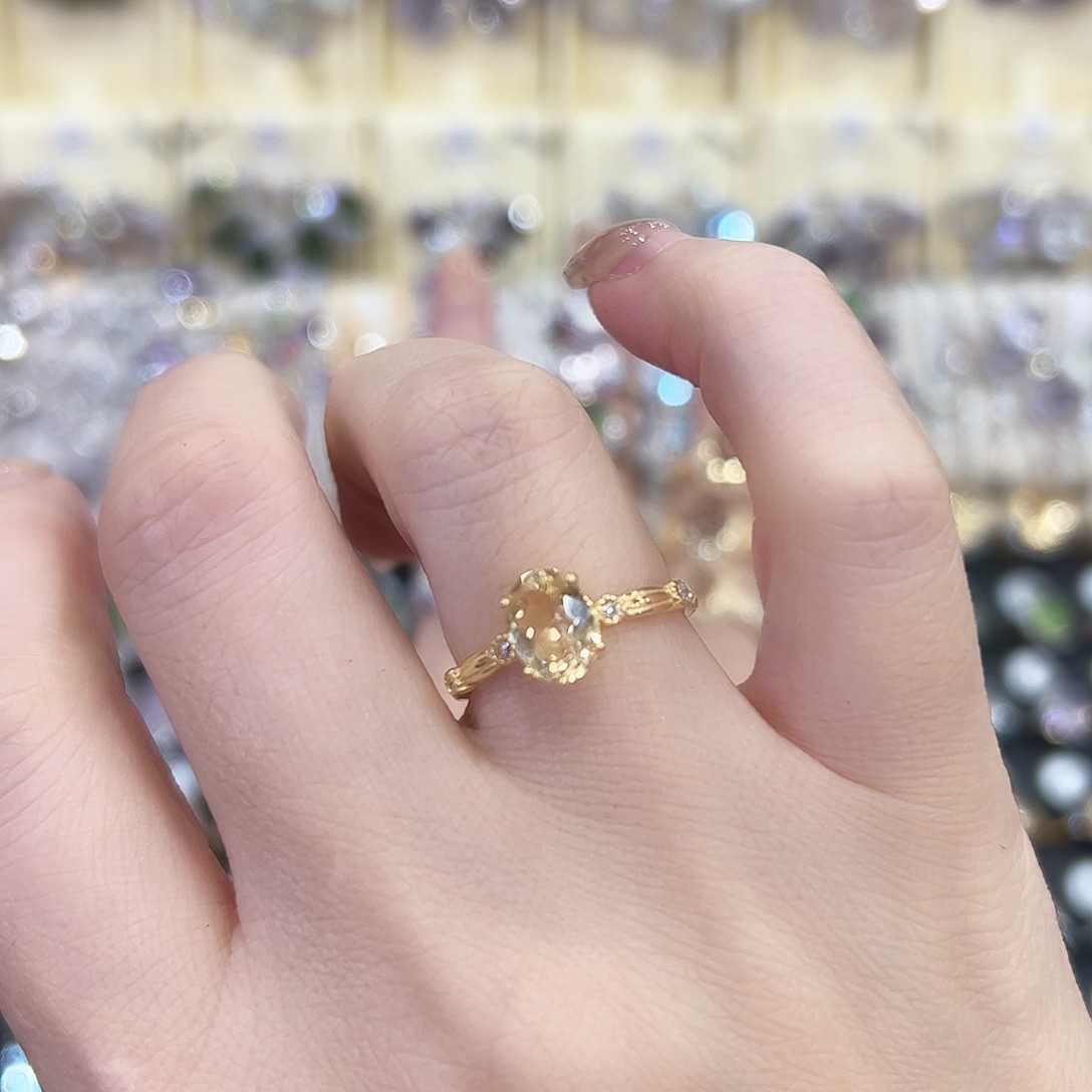 银S925镶嵌戒指黄晶