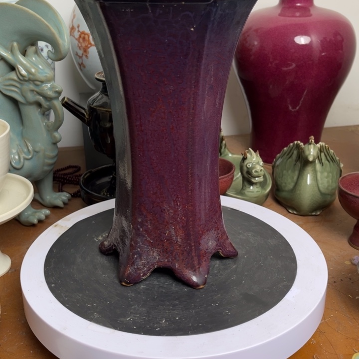 紫砂花瓶瓷器瓷器