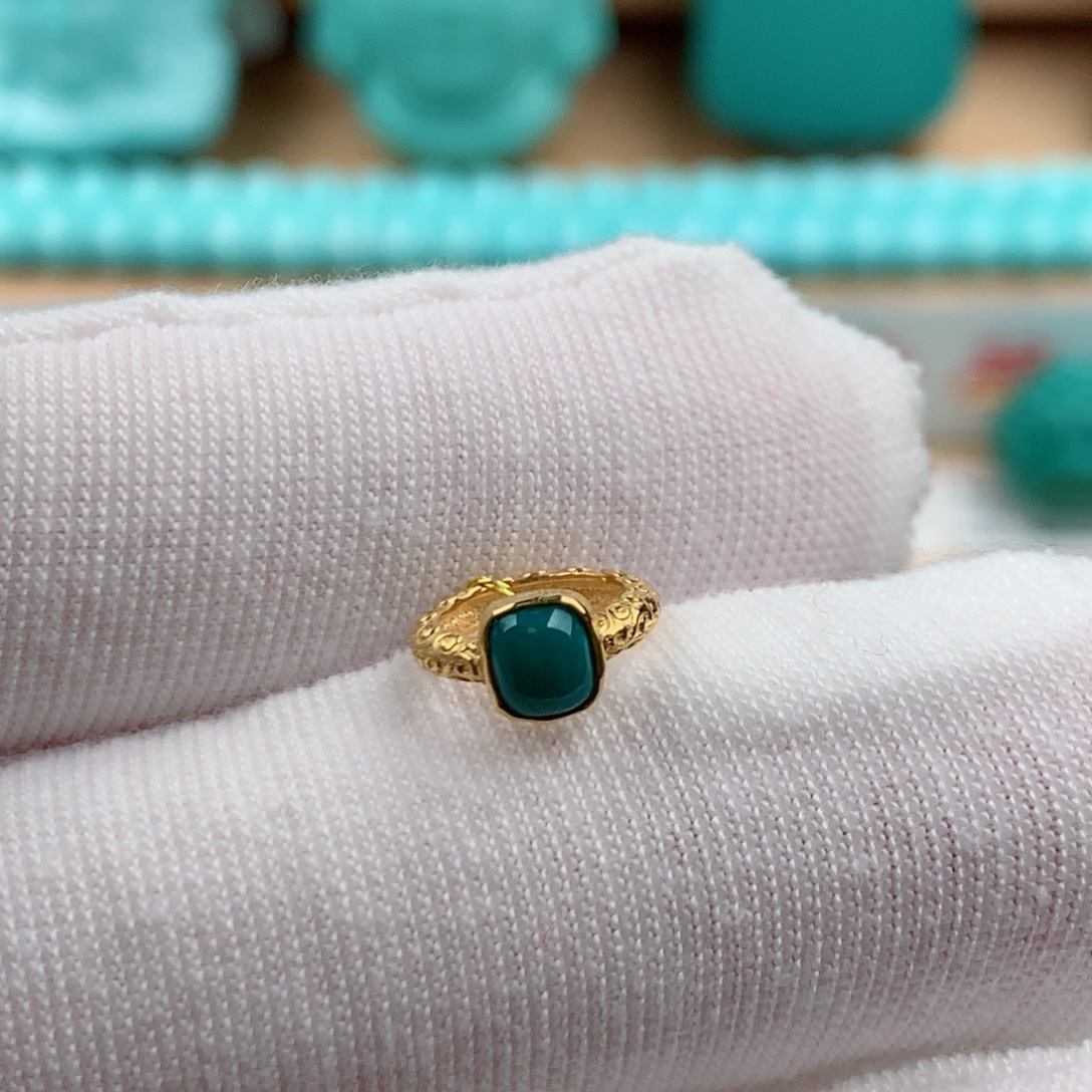 绿松石18K金镶嵌发饰