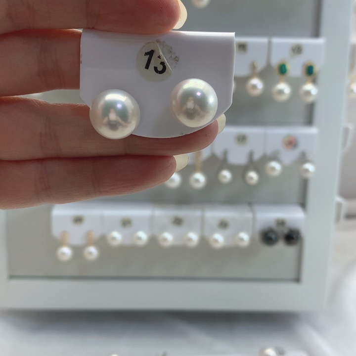 淡水珍珠耳饰银S925镶嵌