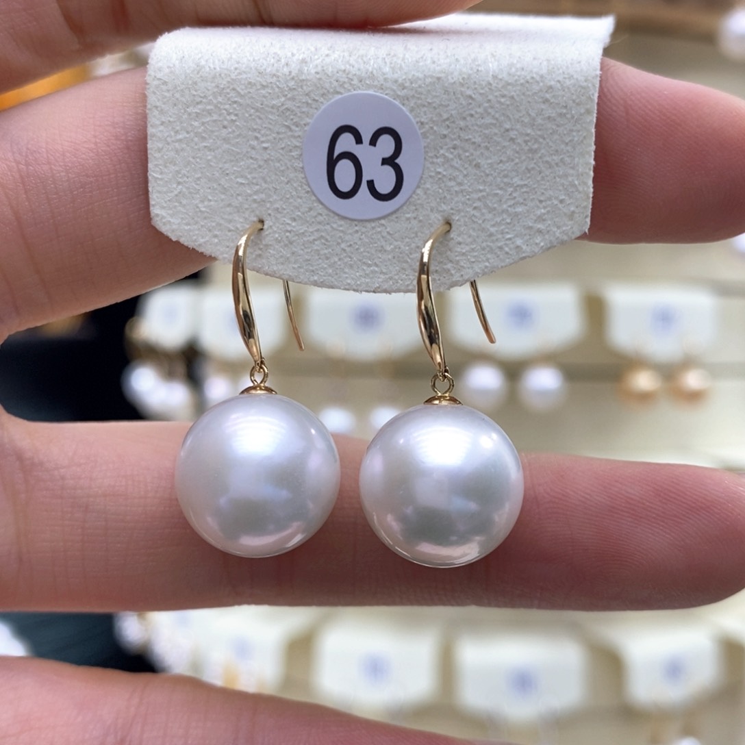 淡水珍珠耳饰18K金镶嵌